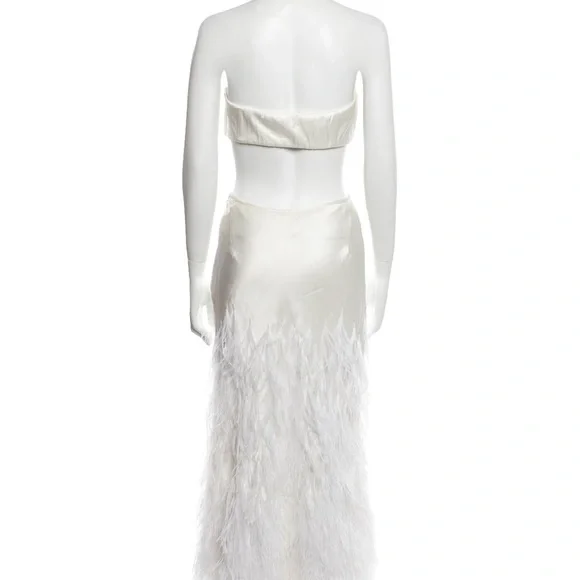 Cult Gaia Laurence Feather Skirt and Strapless Top set - Picture 3 of 7